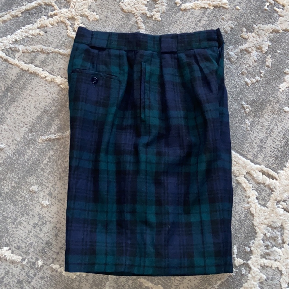Vintage 100% Merino Wool Tartan Plaid Trouser Shorts Bulgarian Preppy Old Money - Picture 13 of 16